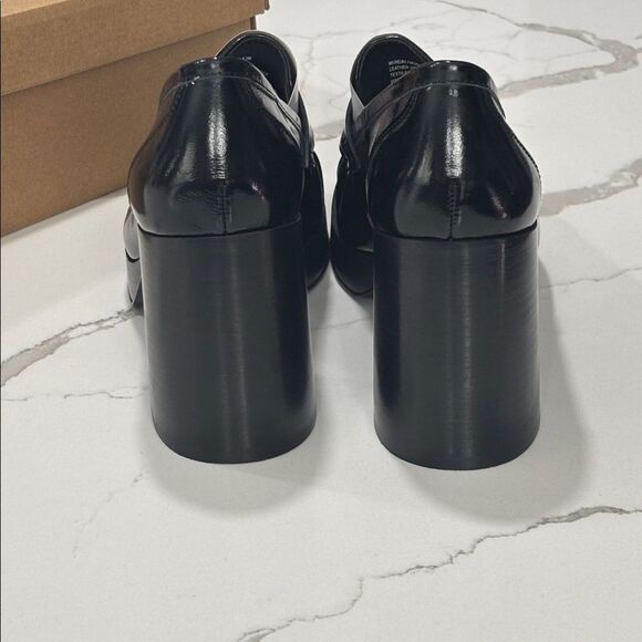 Steve Madden | Women’s Munday Black Patent Platform Loafer Pumps Block Heels 9.5 - Picture 6 of 9